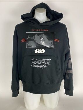 Civil Regime x Star Wars Anakin & Padme Graphic Hoodie Black Pullover Size Large